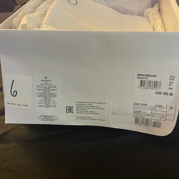 Balmain White Sneakers High-Top Classic Design - Picture 4 of 4